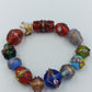 Buntes Glasperlen Armband handgefertigter Look elastisch Murano Style