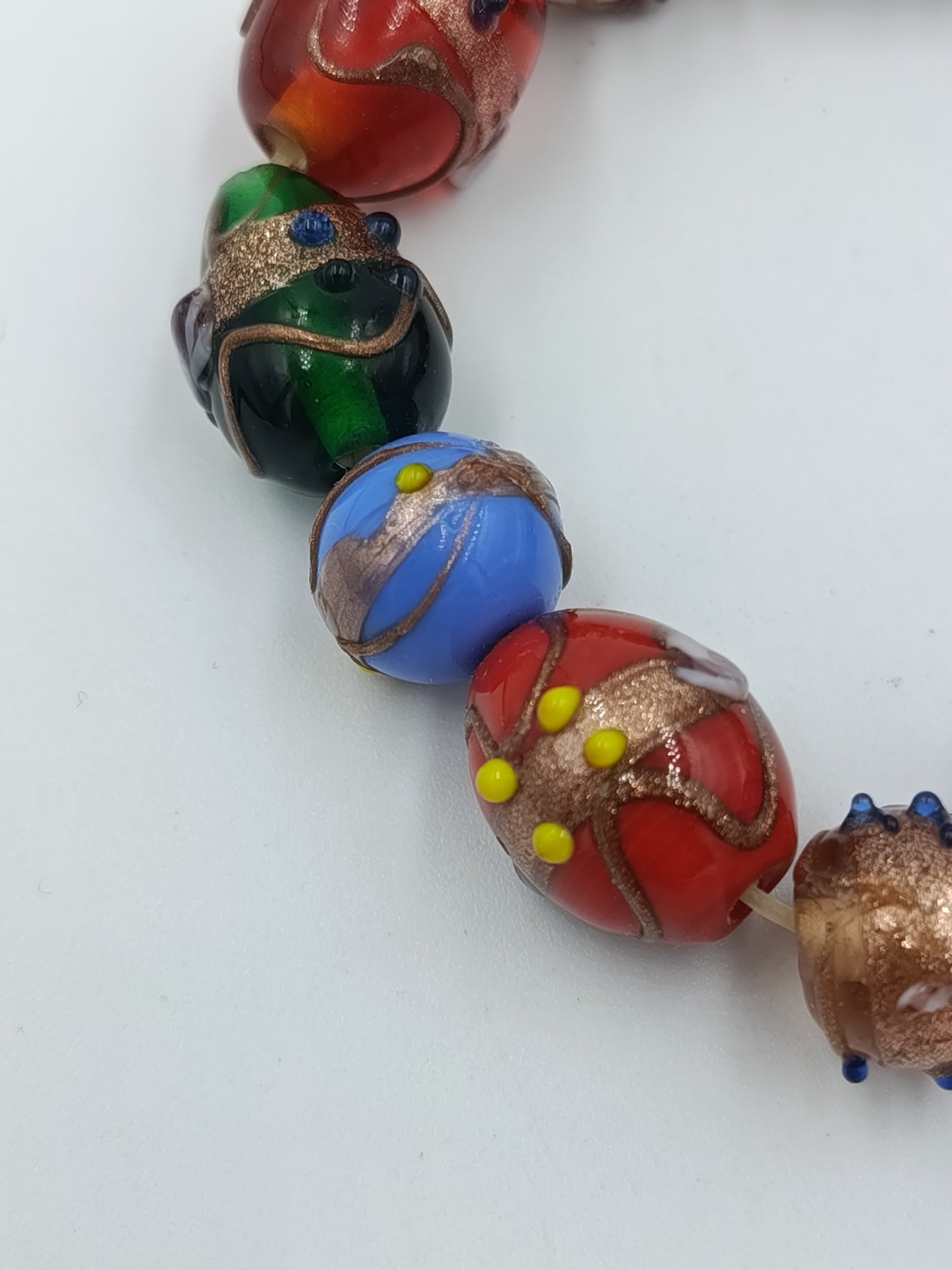 Buntes Glasperlen Armband handgefertigter Look elastisch Murano Style