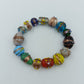 Buntes Glasperlen Armband elastisch Murano Style große Design Perlen