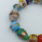 Buntes Glasperlen Armband elastisch Murano Style große Design Perlen
