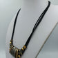 Boho Statement Kette Lederband Naturstein Metall Ethno Stil