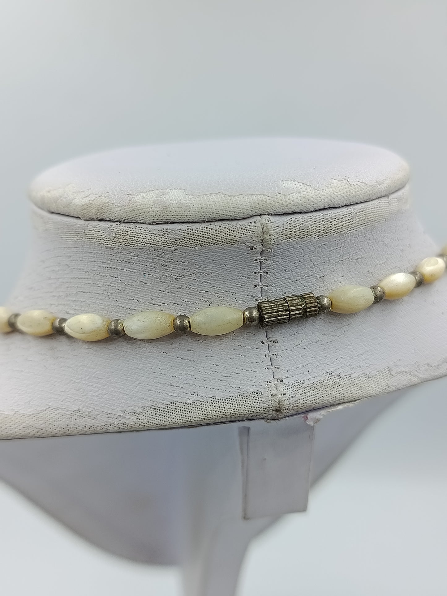Vintage Perlenkette in Creme Beige  klassisch elegant 42,5 cm