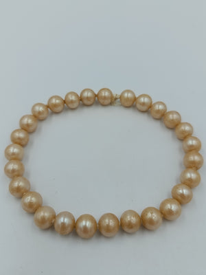 Perlenarmband in Champagne Creme  elastisch elegant