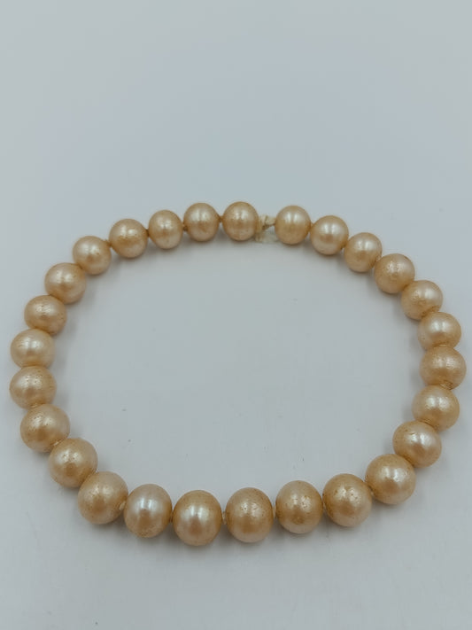 Perlenarmband in Champagne Creme  elastisch elegant