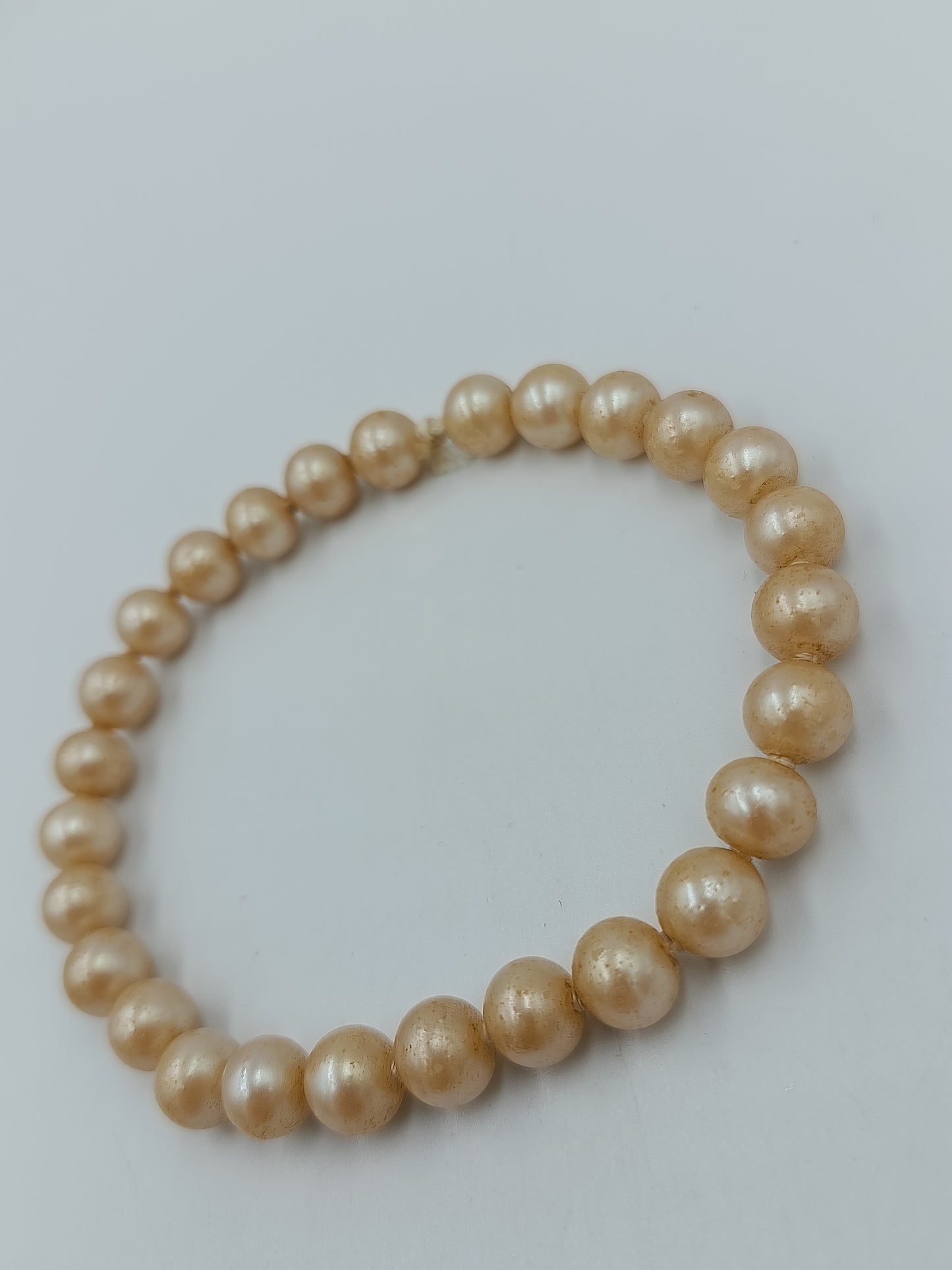 Perlenarmband in Champagne Creme  elastisch elegant