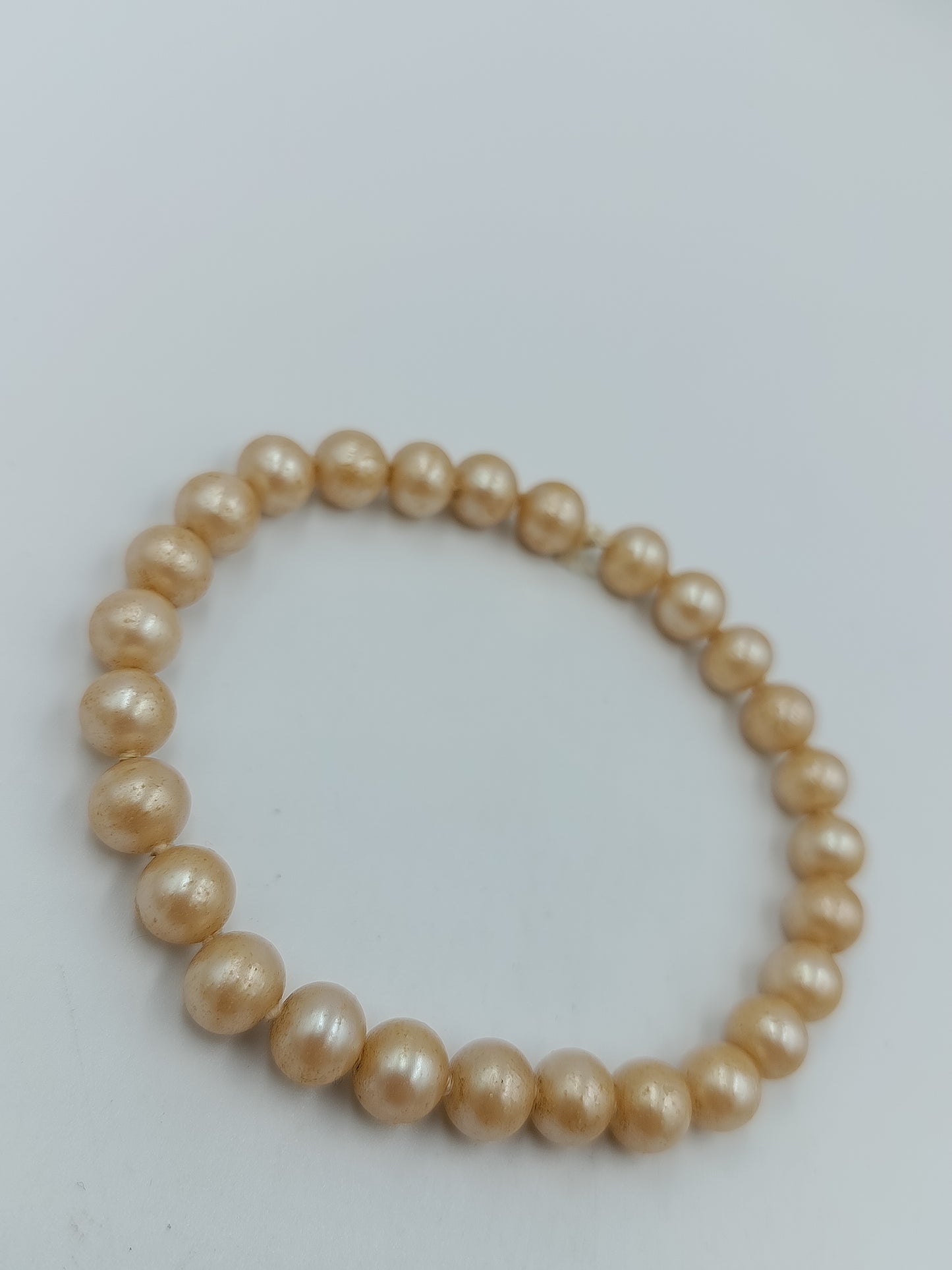 Perlenarmband in Champagne Creme  elastisch elegant