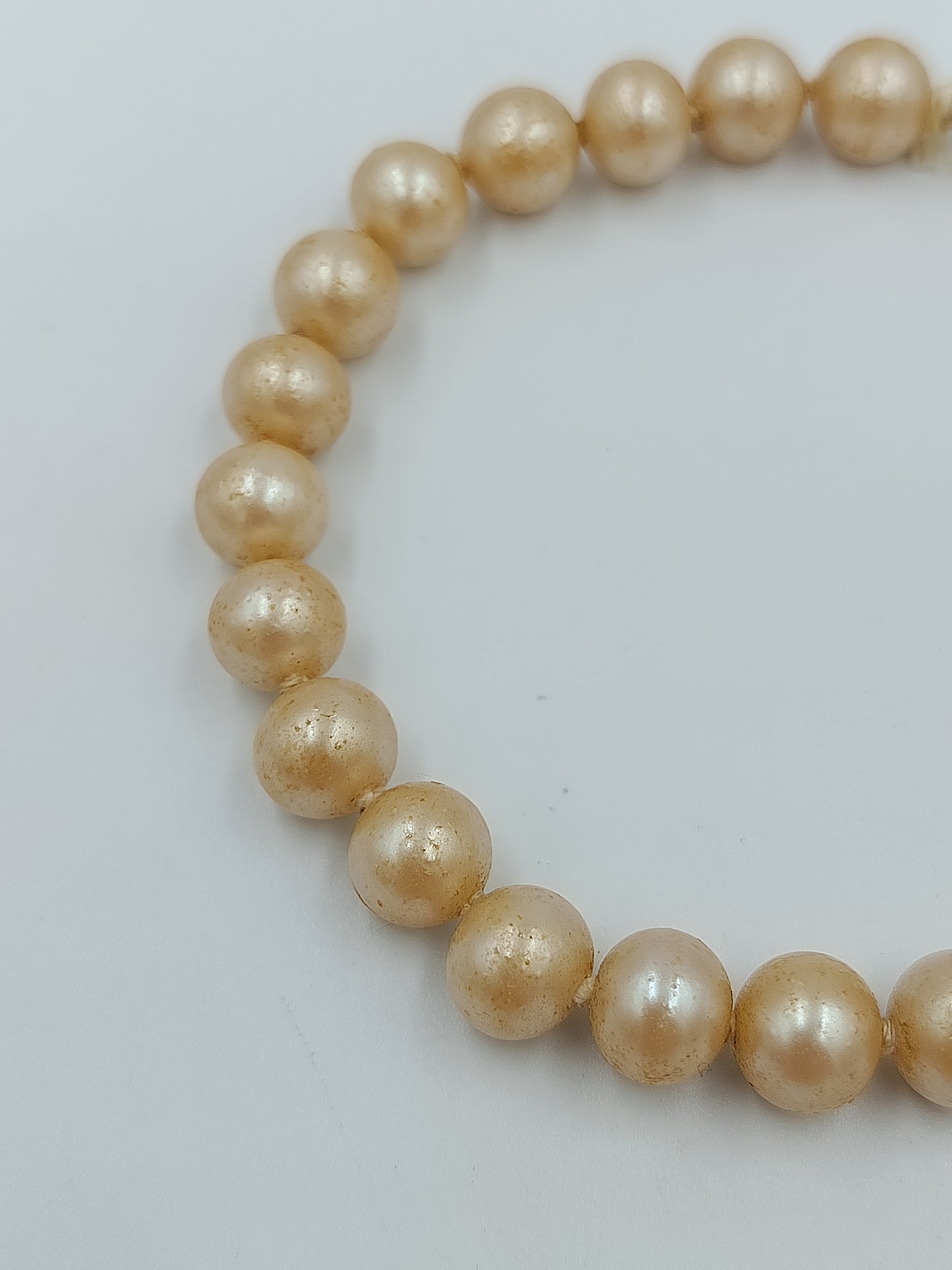 Perlenarmband in Champagne Creme  elastisch elegant