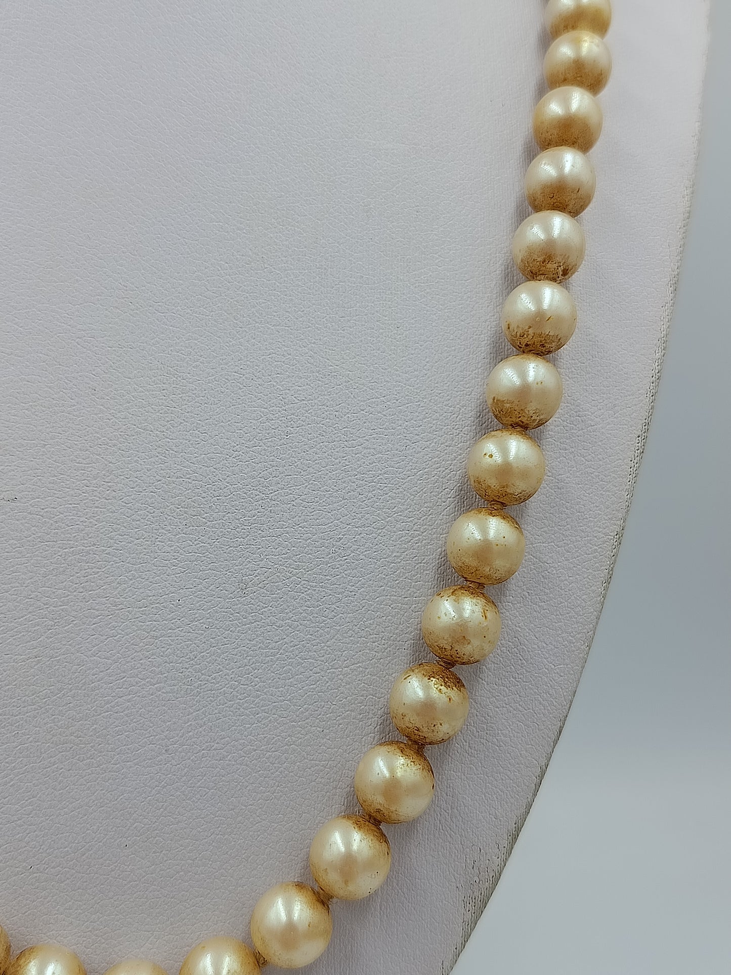 Vintage Perlenkette mit 835 Silberverschluss 62 cm  klassisch elegant