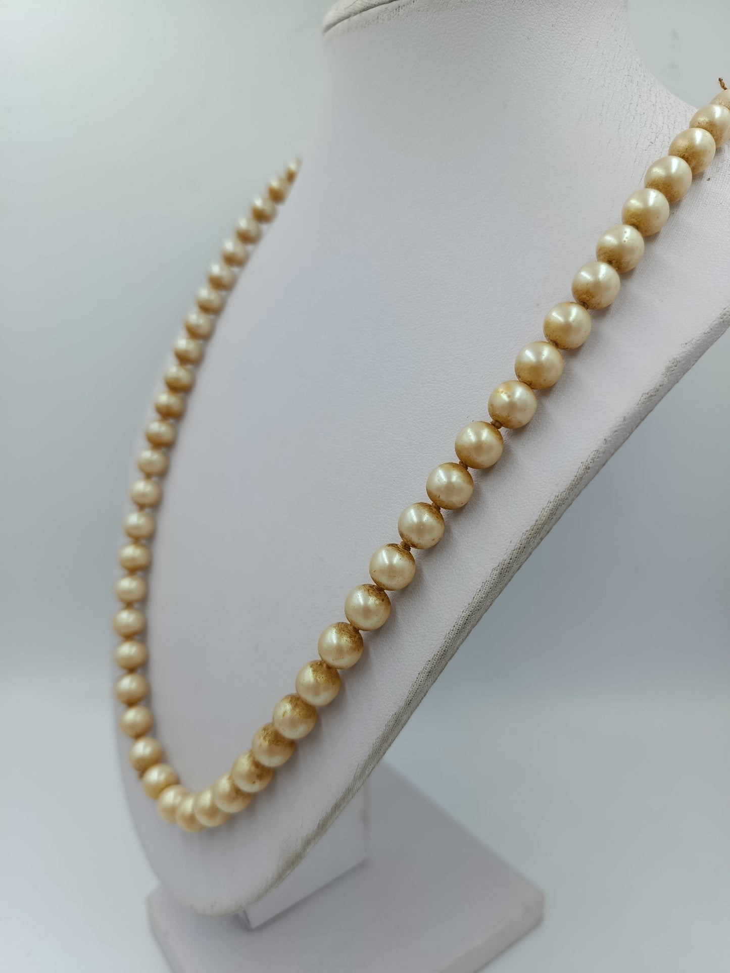 Vintage Perlenkette mit 835 Silberverschluss 62 cm  klassisch elegant