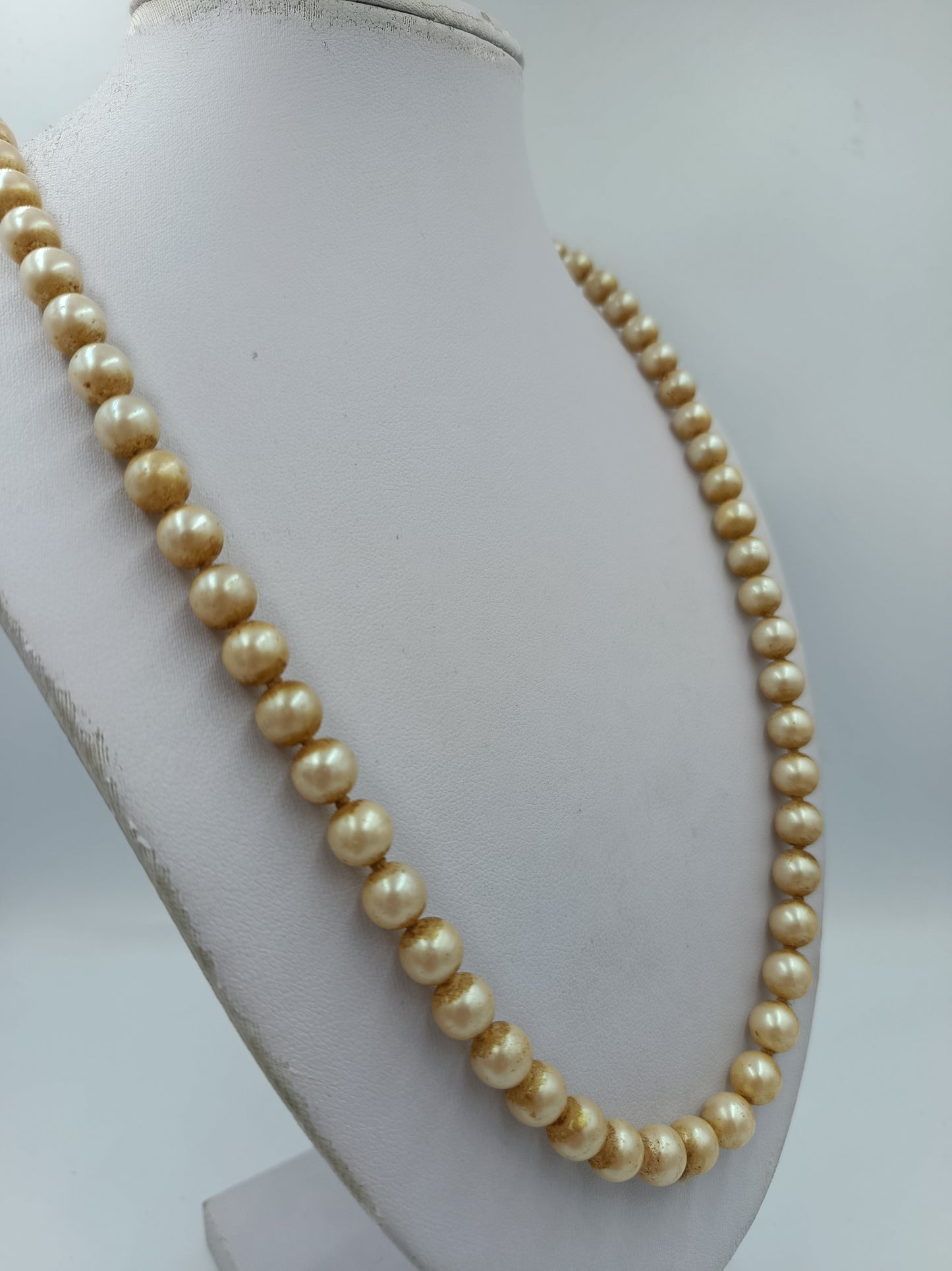 Vintage Perlenkette mit 835 Silberverschluss 62 cm  klassisch elegant