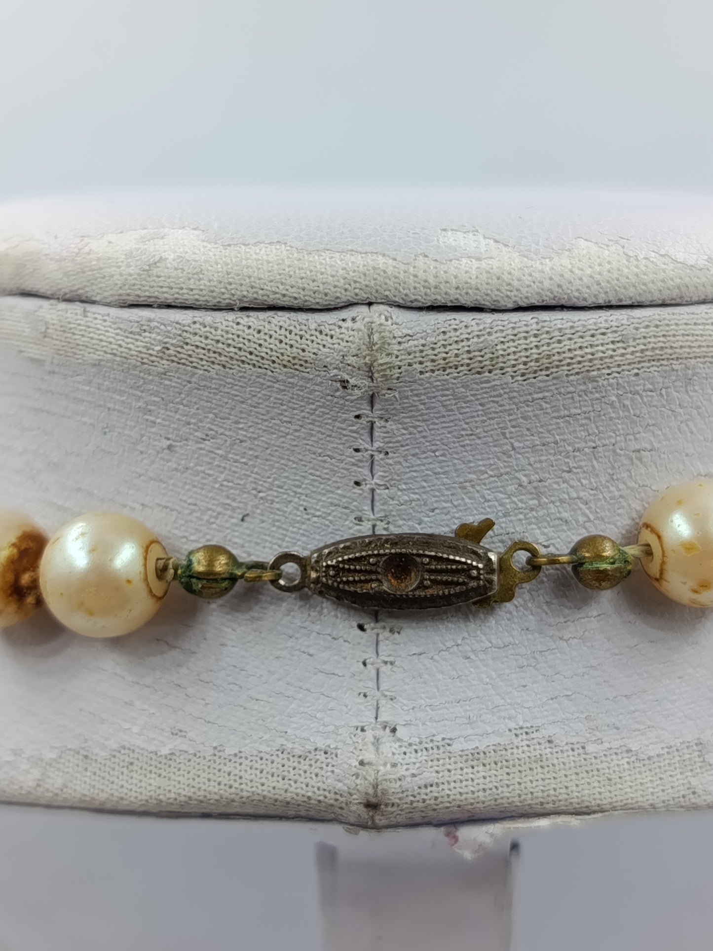 Vintage Perlenkette mit 835 Silberverschluss 62 cm  klassisch elegant