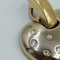 Vintage Herz Anhänger mit Steinen  goldfarben  3,5 cm