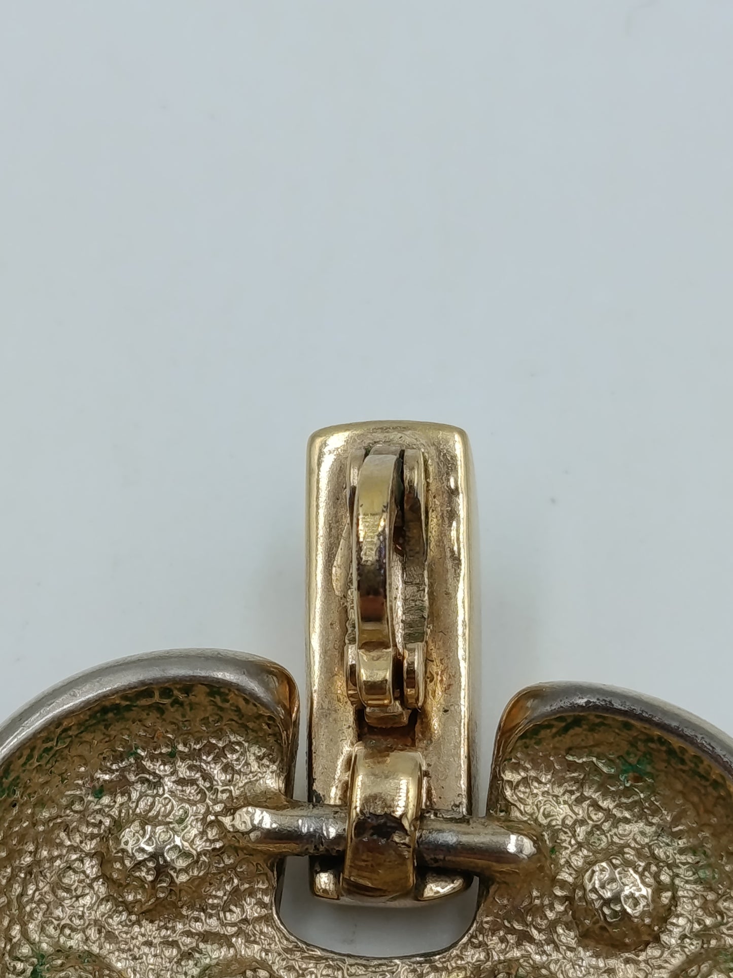 Vintage Herz Anhänger mit Steinen  goldfarben  3,5 cm