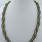 Geflochtene Mesh Kette mit Strass Element  50 cm  schwarz gold