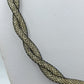Geflochtene Mesh Kette mit Strass Element  50 cm  schwarz gold