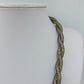 Geflochtene Mesh Kette mit Strass Element  50 cm  schwarz gold