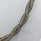 Geflochtene Mesh Kette mit Strass Element  50 cm  schwarz gold