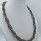 Geflochtene Mesh Kette mit Strass Element  50 cm  schwarz gold
