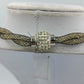 Geflochtene Mesh Kette mit Strass Element  50 cm  schwarz gold