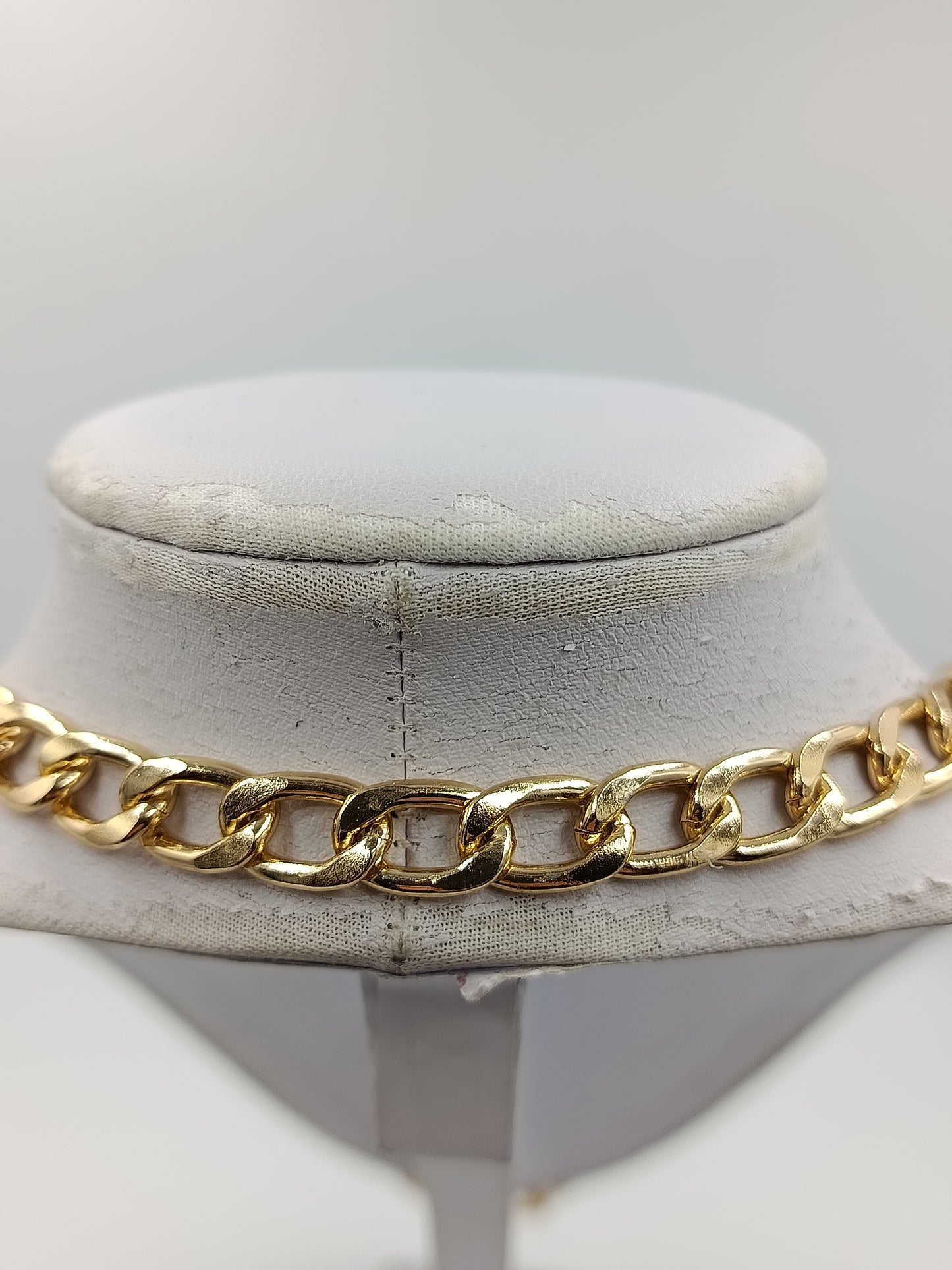 Chunky Panzerkette goldfarben  60 cm  Statement Kette