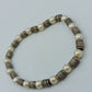 Perlenarmband mit Metall Elementen elastisch Vintage Stil