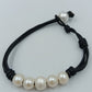 Vintage Lederarmband mit Perlen schlicht elegant