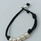 Vintage Lederarmband mit Perlen schlicht elegant