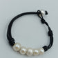 Vintage Lederarmband mit Perlen schlicht elegant