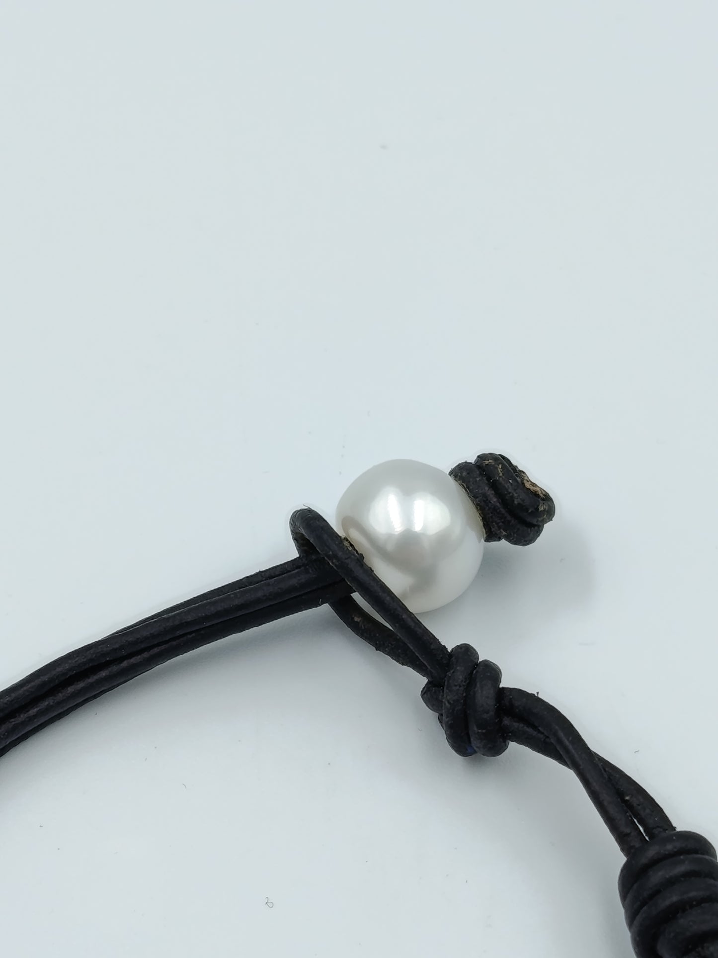 Vintage Lederarmband mit Perlen schlicht elegant