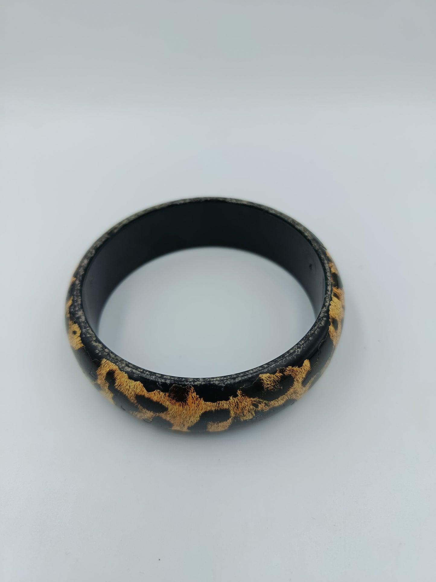 Vintage Armreif in Schwarz Gold breites Statement-Armband