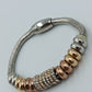 Modernes Charm Armband Silber Roségold mit Strass elegant stilvoll