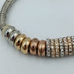 Modernes Charm Armband Silber Roségold mit Strass elegant stilvoll