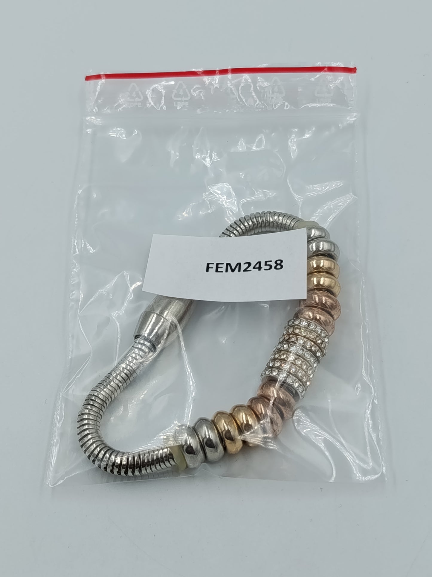 Modernes Charm Armband Silber Roségold mit Strass elegant stilvoll