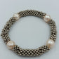 Elastisches Perlenarmband silberfarben mit Zuchtperlen elegant zeitlos