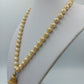 Vintage Perlenkette mit Barockperlen Anhänger cremegoldfarben