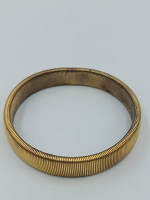 Vintage Stretch-Armband goldfarben elastisch geripptes Design
