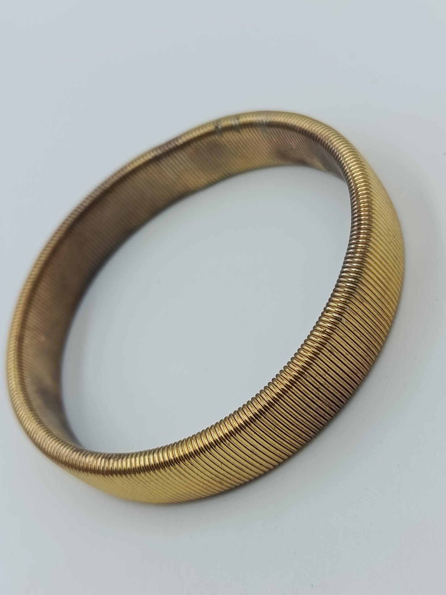 Vintage Stretch-Armband goldfarben elastisch geripptes Design