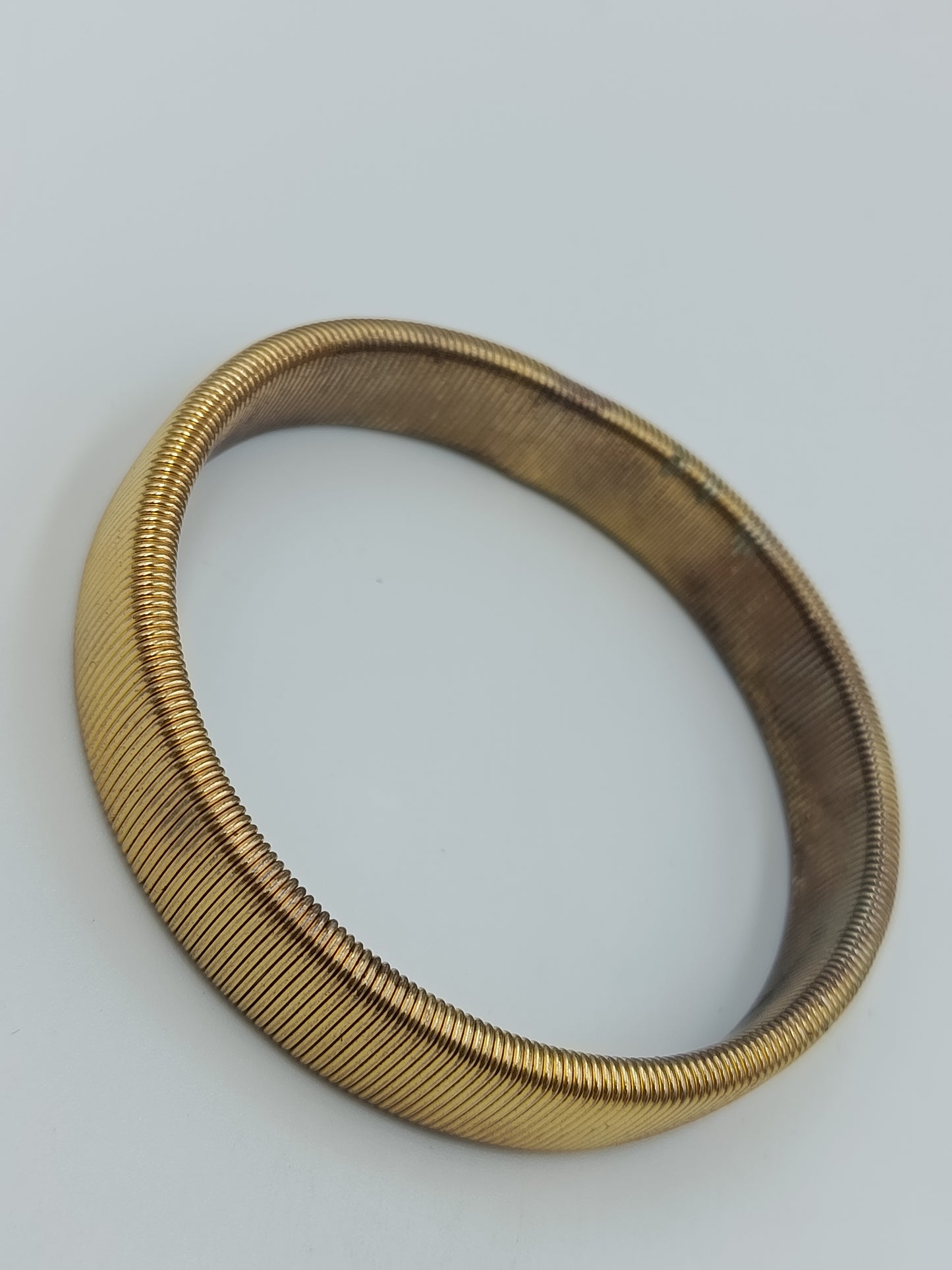 Vintage Stretch-Armband goldfarben elastisch geripptes Design