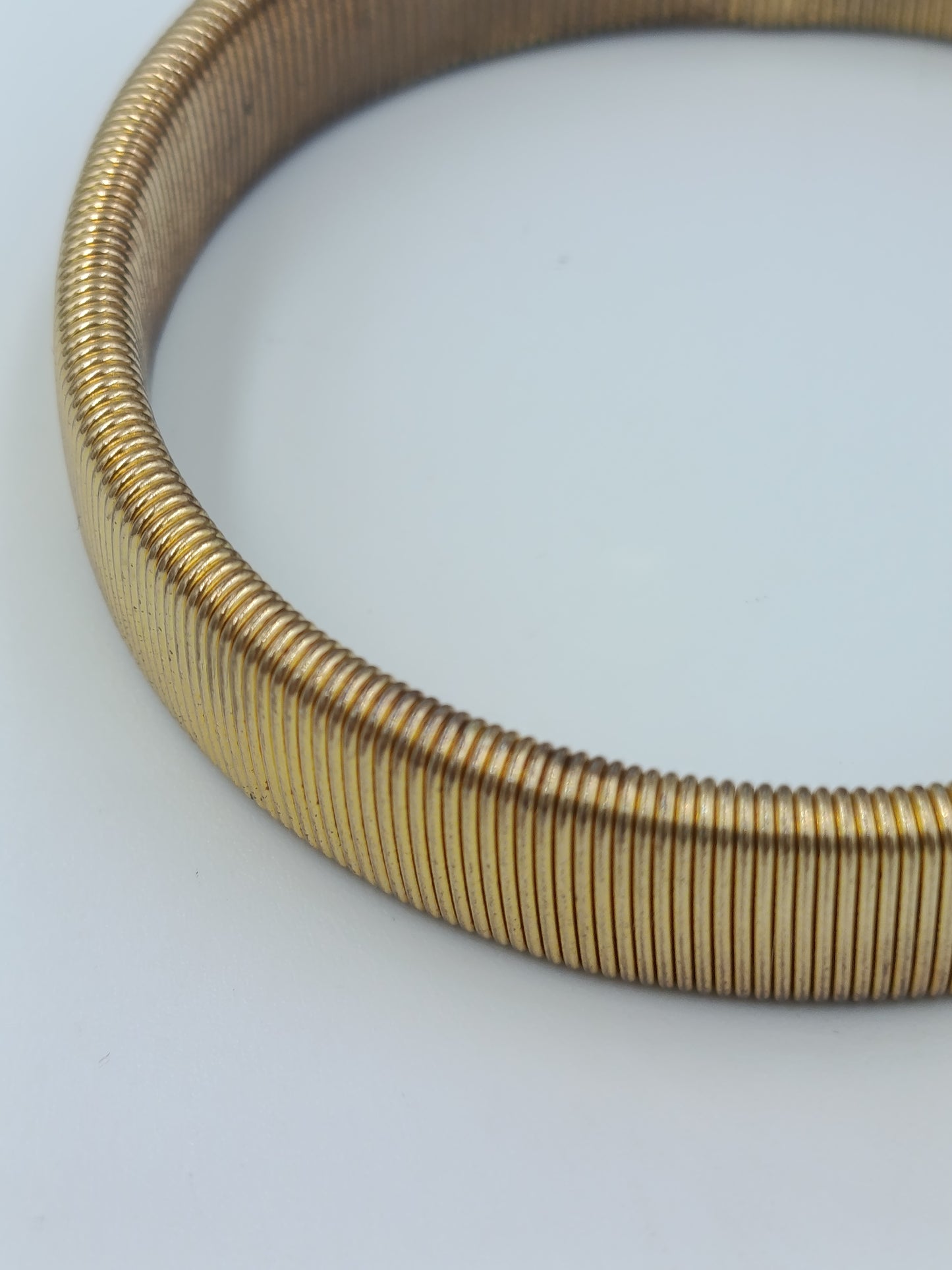 Vintage Stretch-Armband goldfarben elastisch geripptes Design
