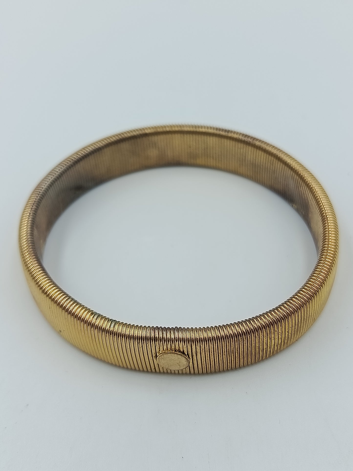 Vintage Stretch-Armband goldfarben elastisch geripptes Design