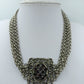 Vintage Collier mit roten Steinen mehrreihig aufwendig gearbeitet