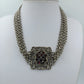 Vintage Collier mit roten Steinen mehrreihig aufwendig gearbeitet