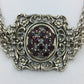 Vintage Collier mit roten Steinen mehrreihig aufwendig gearbeitet