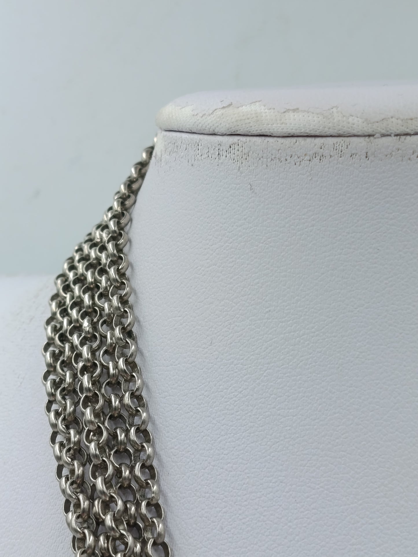 Vintage Collier mit roten Steinen mehrreihig aufwendig gearbeitet