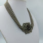Vintage Collier mit roten Steinen mehrreihig aufwendig gearbeitet