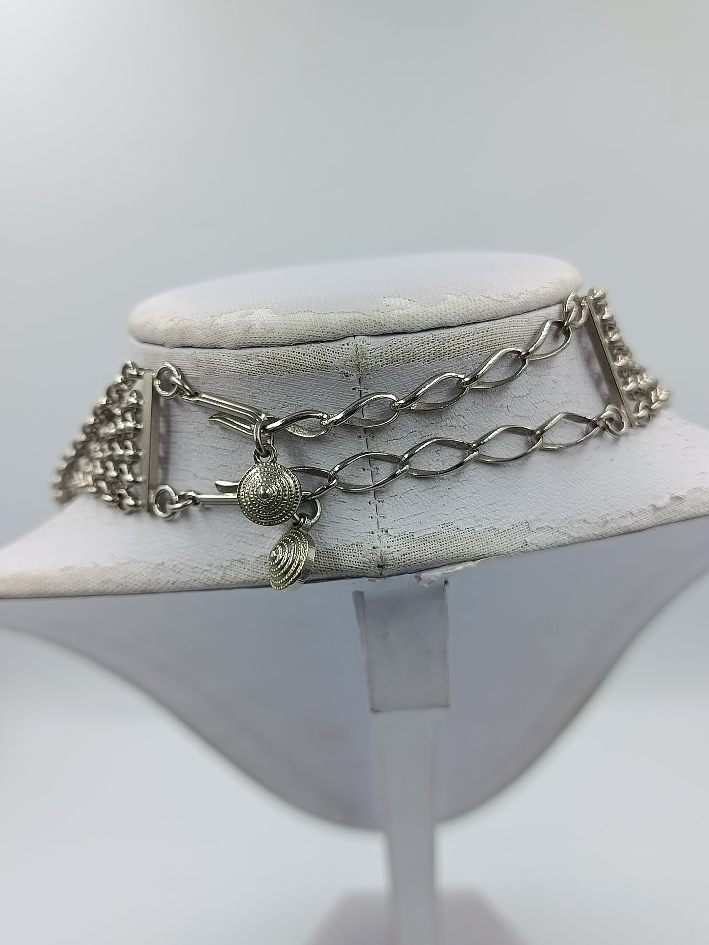 Vintage Collier mit roten Steinen mehrreihig aufwendig gearbeitet