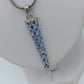 Lange Halskette mit Strass Anhänger blau silberfarben elegant