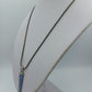 Lange Halskette mit Strass Anhänger blau silberfarben elegant