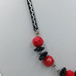 Schöne Vintage Kette mit roten Perlen auffällig  elegant