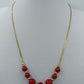 Vintage Feine Kette im Vintage Stil mit kleinen roten Perlen